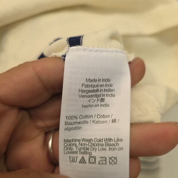 J.Crew Cropped Boatneck T-shirt with Buttons in Mariner Cotton - Size Large - Picture 5 of 9